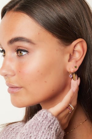 Juego de aretes trío de acero inoxidable Plata h5 Imagen3